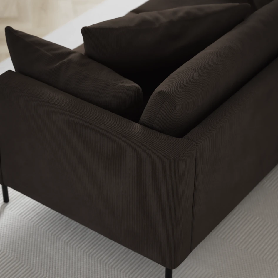 Harper - 3-sits soffa, hel dyna - Brun