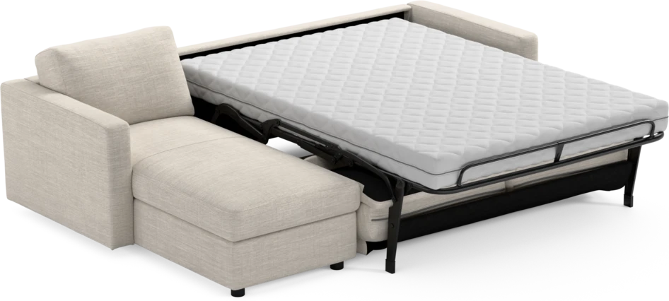 Lindö - Bäddsoffa 2,5-sits med schäslong, vändbar - Vit