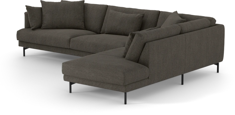 Harper - 3-sits soffa med divan höger - Brun