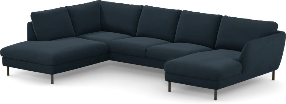 Madison - 2-sits soffa med divan vänster och schäslong höger - Blå