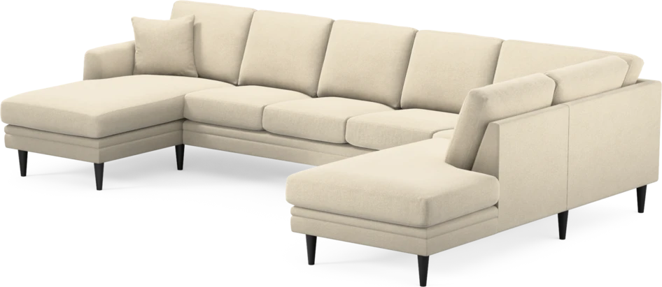 Eden - 3-sits soffa med schäslong vänster och divan höger - Beige