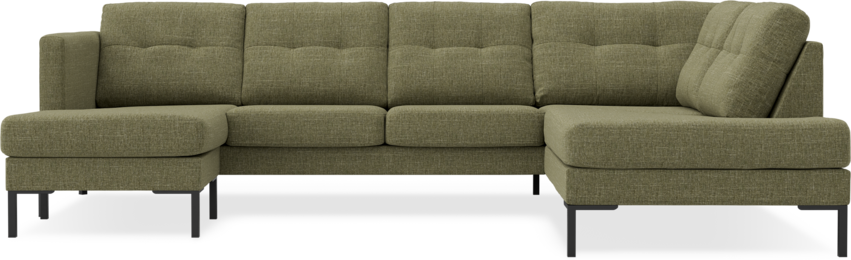 Rio - 3-sits soffa med schäslong vänster och divan höger - Grön