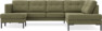 Rio - 3-sits soffa med schäslong vänster och divan höger - Grön