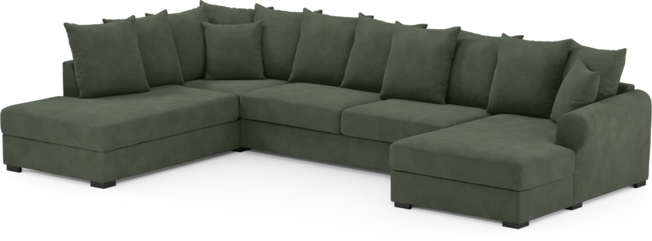 Town - 3-sits soffa med divan vänster och schäslong höger - Grön