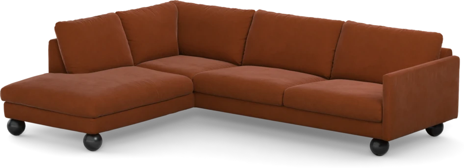 Madison - 3-sits soffa med divan vänster - Röd