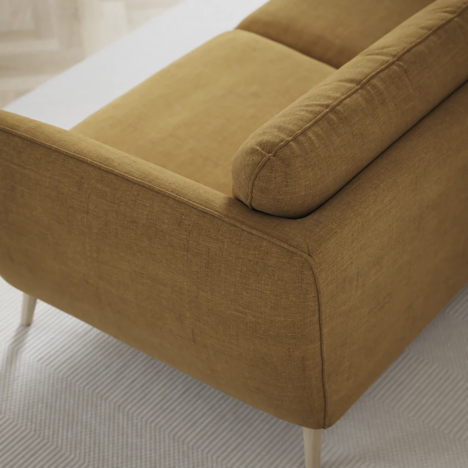 Madison Lux - 2-sits soffa med divan vänster och schäslong höger - Gul