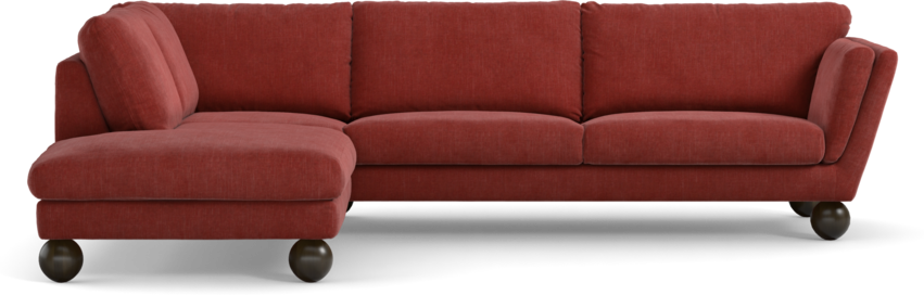 Madison - 3-sits soffa med divan vänster - Rosa