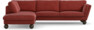 Madison - 3-sits soffa med divan vänster - Rosa
