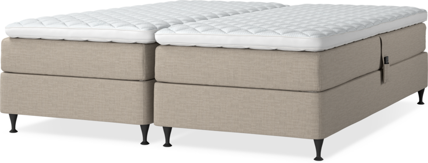 Delux Sense - Ställbar säng, dubbelsäng med bäddmadrass - Beige