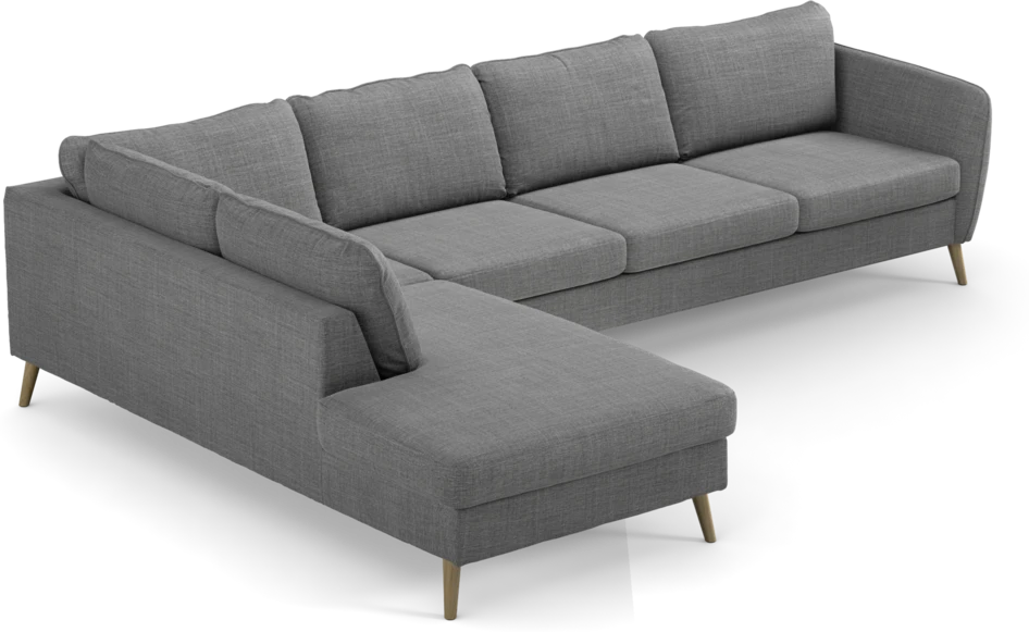 County - 3-sits soffa med divan vänster - Grå