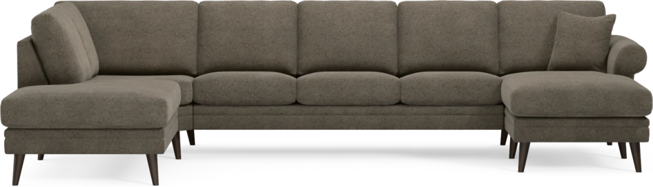 Eden - 3-sits soffa med divan vänster och schäslong höger - Brun