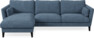 Winston - 3-sits soffa med schäslong, vändbar - Blå
