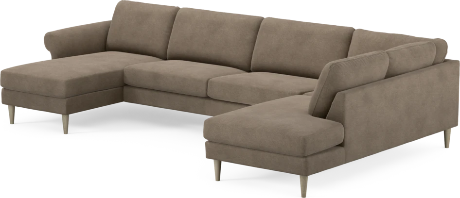 Bridge - 3-sits soffa med schäslong vänster och divan höger - Brun