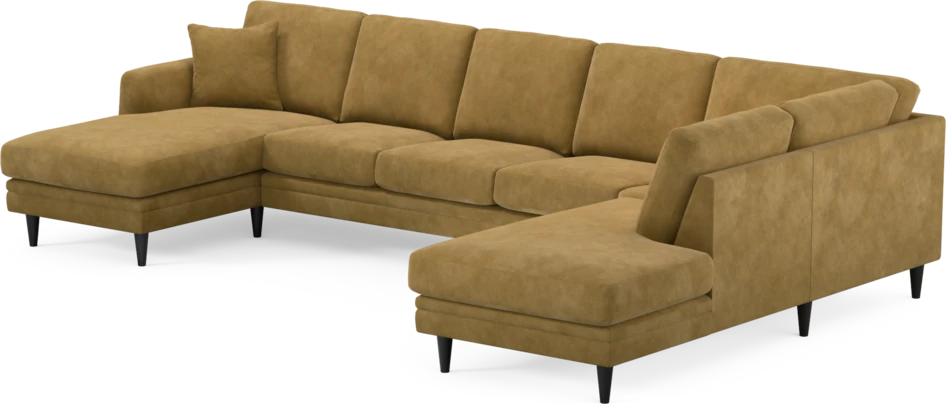 Eden - 3-sits soffa med schäslong vänster och divan höger - Gul