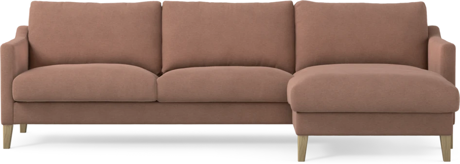 Winston - 3-sits soffa med schäslong, vändbar - Rosa