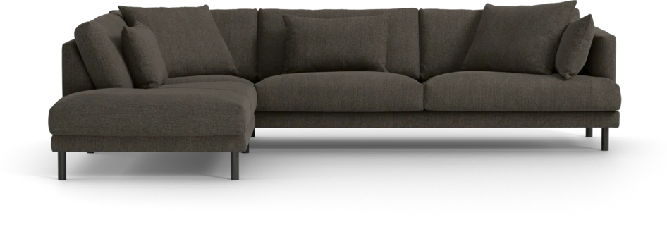 Harper - 3-sits soffa med divan vänster - Brun