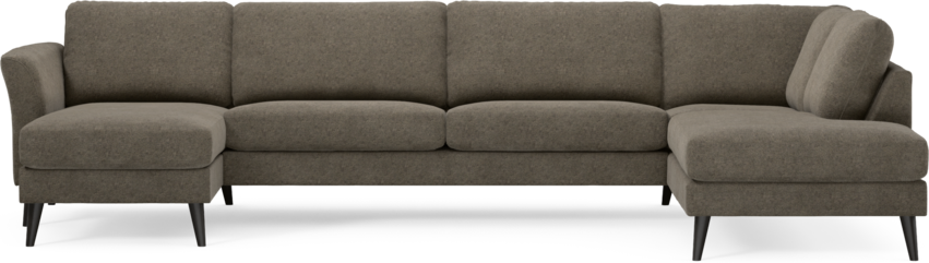 Bridge - 3-sits soffa med schäslong vänster och divan höger - Brun