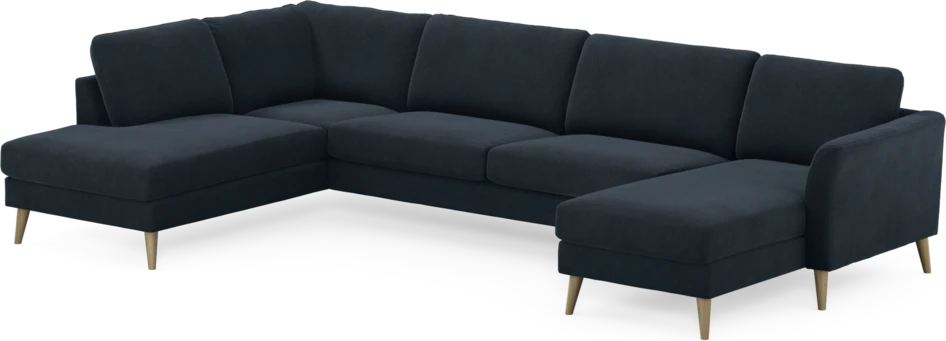 Bridge - 3-sits soffa med divan vänster och schäslong höger - Blå