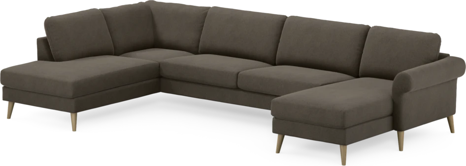 Bridge - 3-sits soffa med divan vänster och schäslong höger - Brun