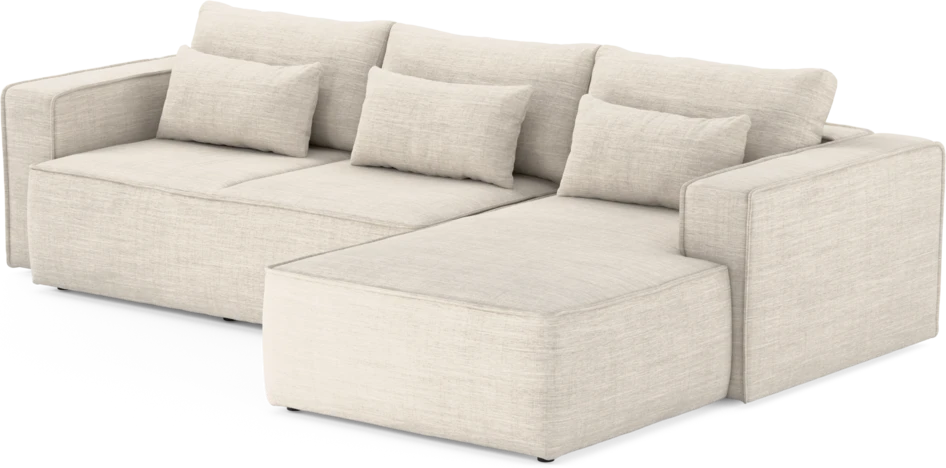 Ide - Bäddsoffa 3-sits med schäslong höger - Vit