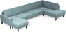 Sierra - 4-sits soffa med schäslong vänster och divan höger - Blå