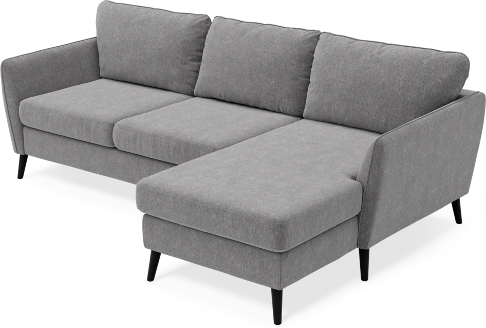 County - 3-sits soffa med flyttbar schäslong - Grå