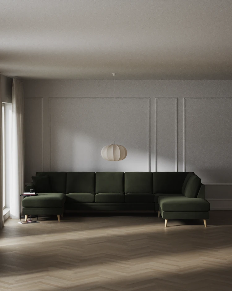 Eden - 3-sits soffa med schäslong vänster och divan höger - inspiration