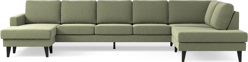 Sierra - 4-sits soffa med schäslong vänster och divan höger - Grön