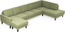 Sierra - 4-sits soffa med schäslong vänster och divan höger - Grön