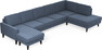 Sierra - 4-sits soffa med schäslong vänster och divan höger - Blå