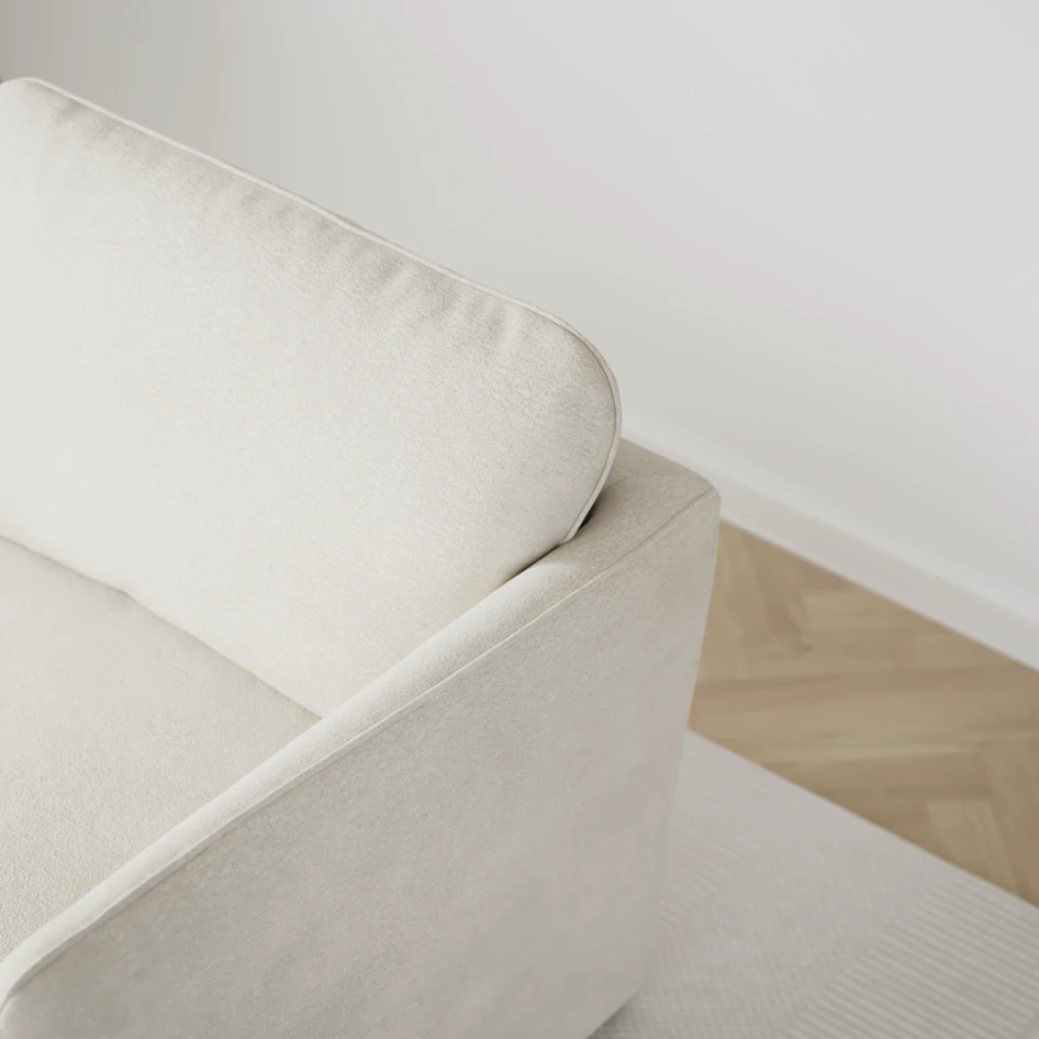 Öland - Bäddsoffa med schäslong vänster och divan höger - Vit