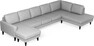 Sierra - 4-sits soffa med schäslong vänster och divan höger - Grå