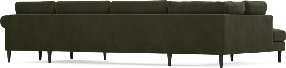 Bridge - 3-sits soffa med divan vänster och schäslong höger - Grön