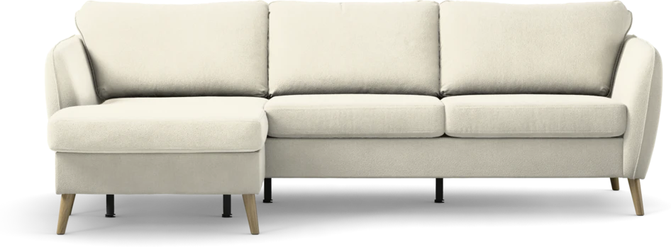 County - 3-sits soffa med flyttbar schäslong - Vit