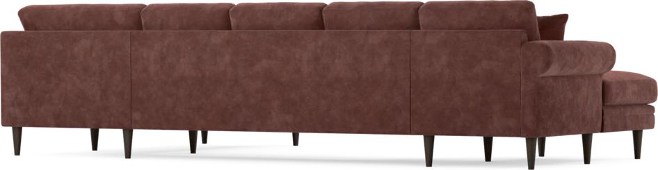 Eden - 3-sits soffa med schäslong vänster och divan höger - Röd