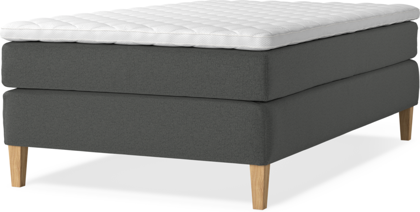 Delux Sense - Kontinentalsäng, enkelsäng 120 cm med bäddmadrass - Grå