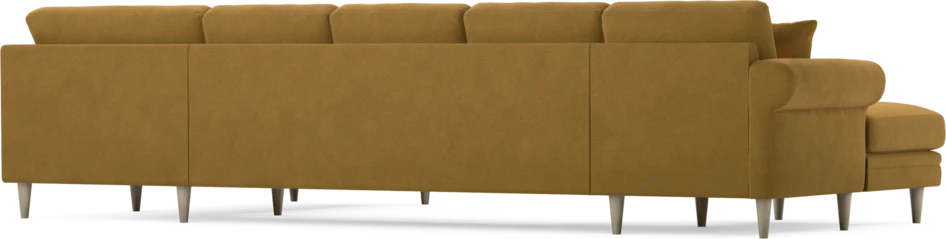 Eden - 3-sits soffa med schäslong vänster och divan höger - Gul