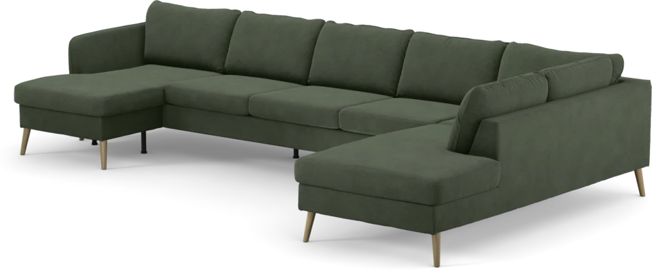 County - 4-sits soffa med schäslong vänster och divan höger - Grön
