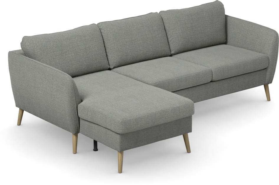 County - 3-sits soffa med flyttbar schäslong - Grå