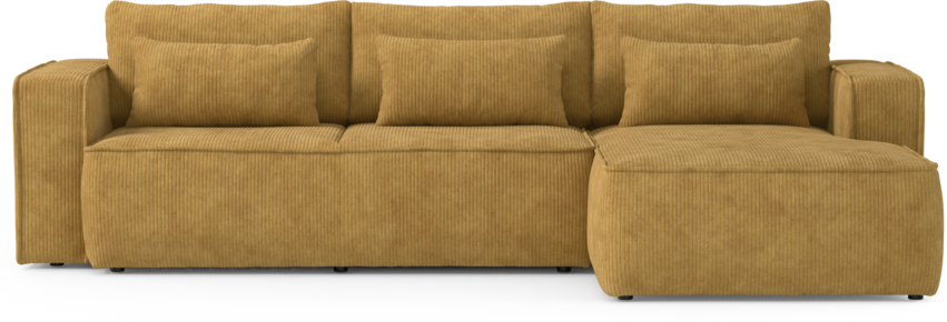 Ide - Bäddsoffa 3-sits med schäslong höger - Gul