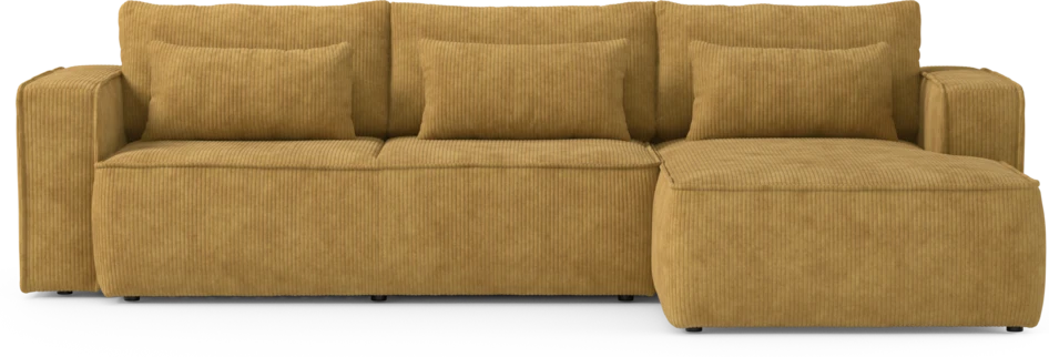 Ide - Bäddsoffa 3-sits med schäslong höger - Gul