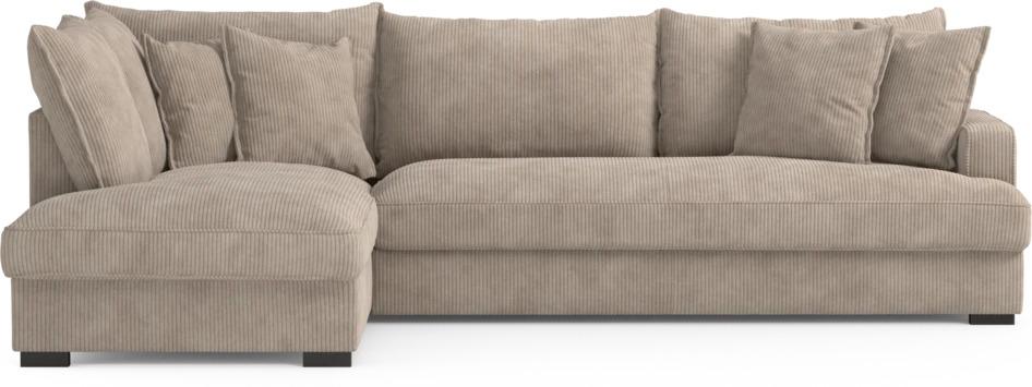 Mila - 3-sits soffa med divan vänster, hel dyna - Beige