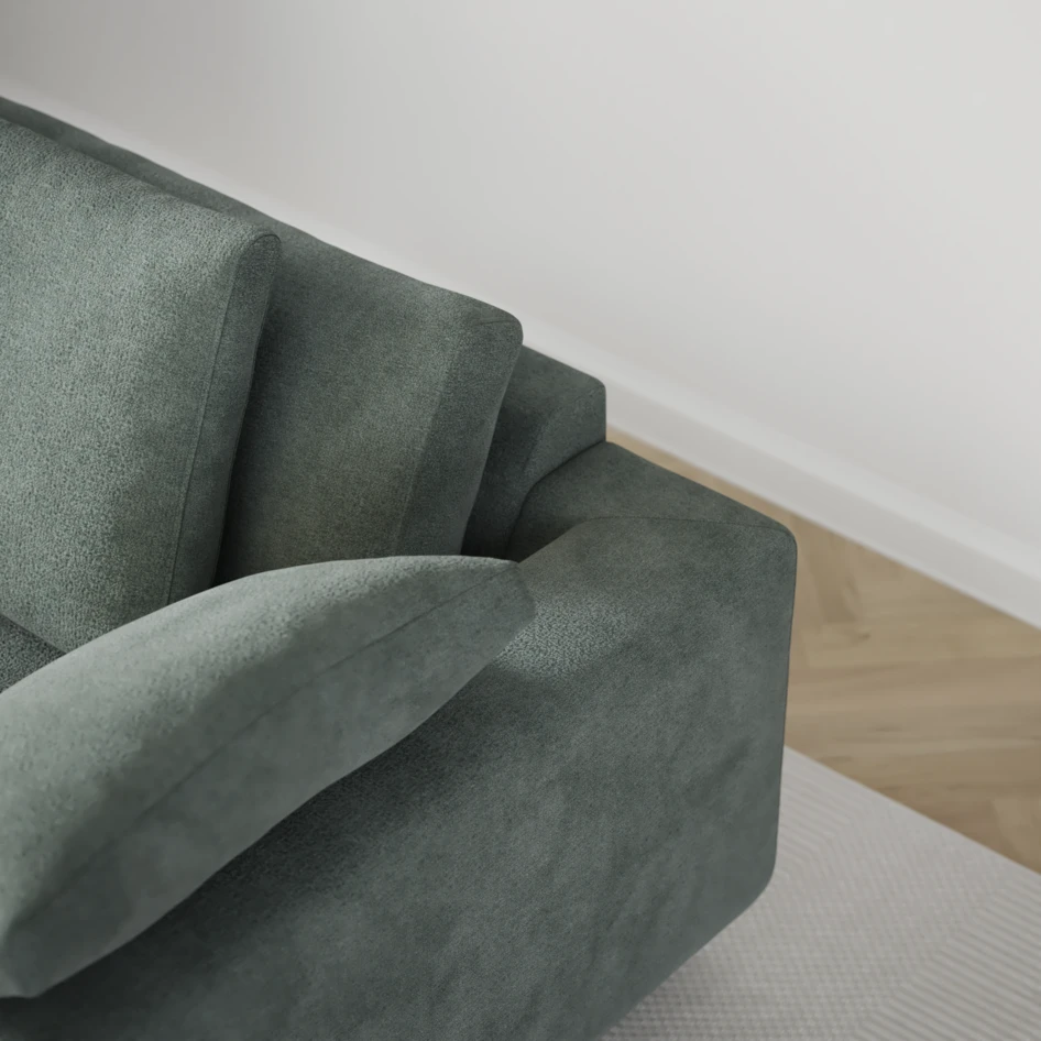 Amie - 3-sits med divan vänster - Blå