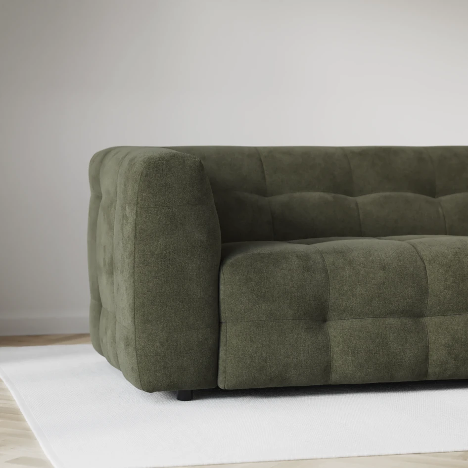 Bella - 3-sits soffa med divan höger - Grön