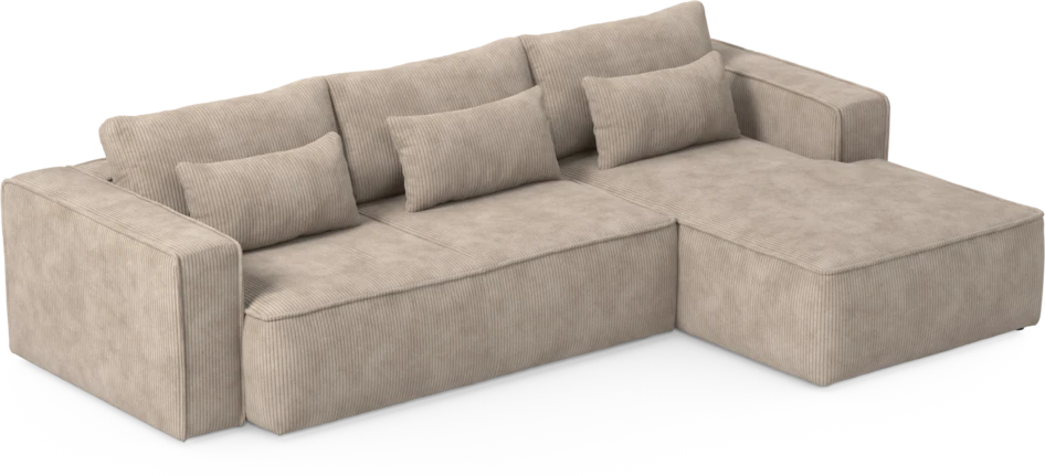 Ide - Bäddsoffa 3-sits med schäslong höger - Beige