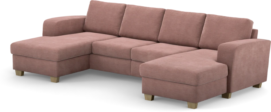 Friday - 2-sits soffa med två schäslonger - Rosa