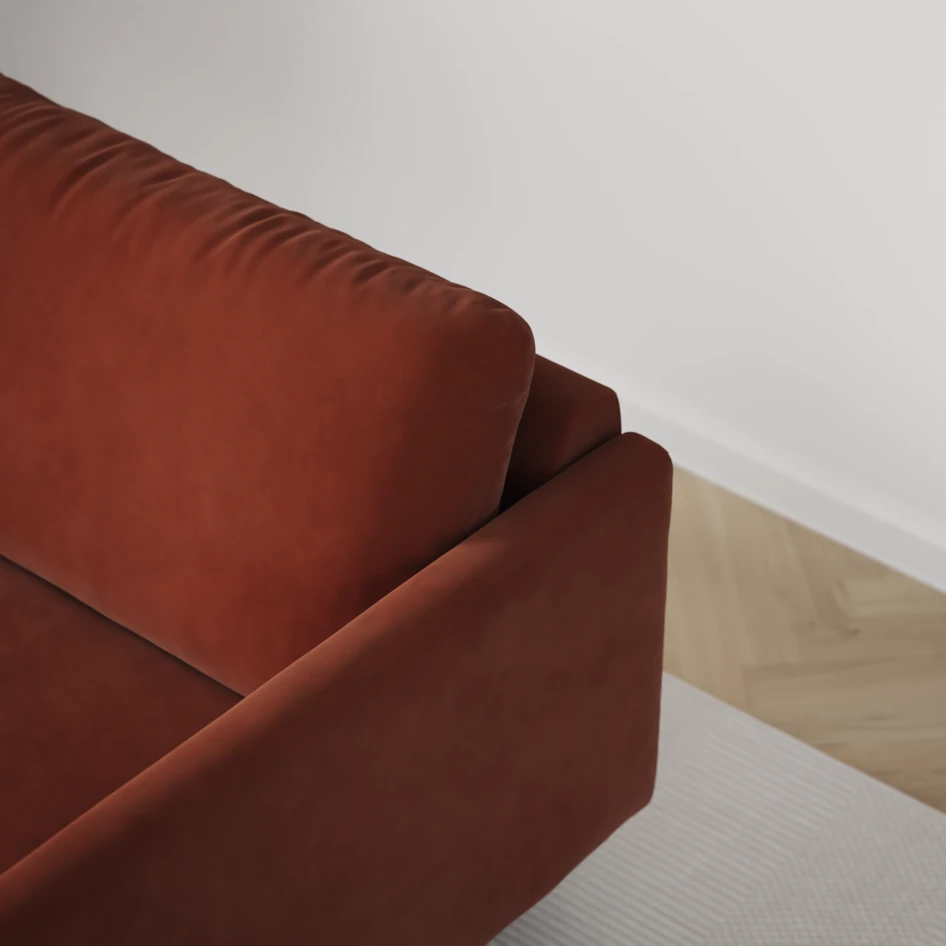 Madison - 3-sits soffa med divan vänster - Röd