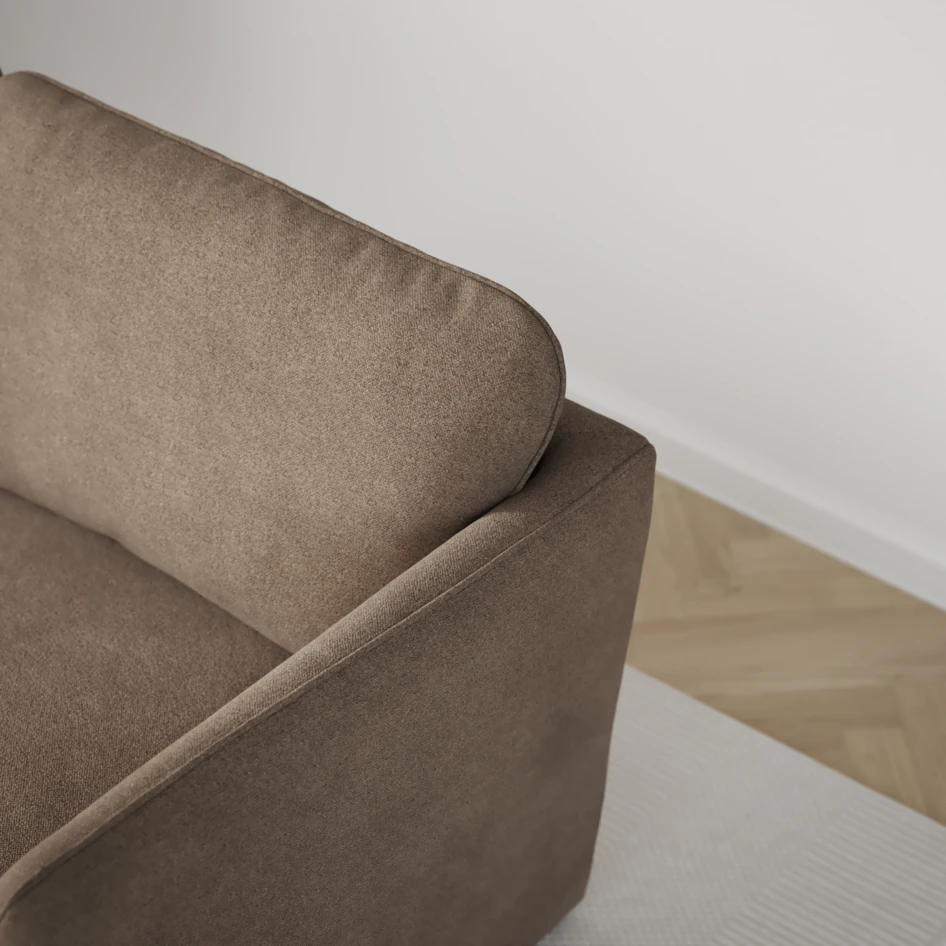 Öland - Bäddsoffa med schäslong vänster och divan höger - Brun