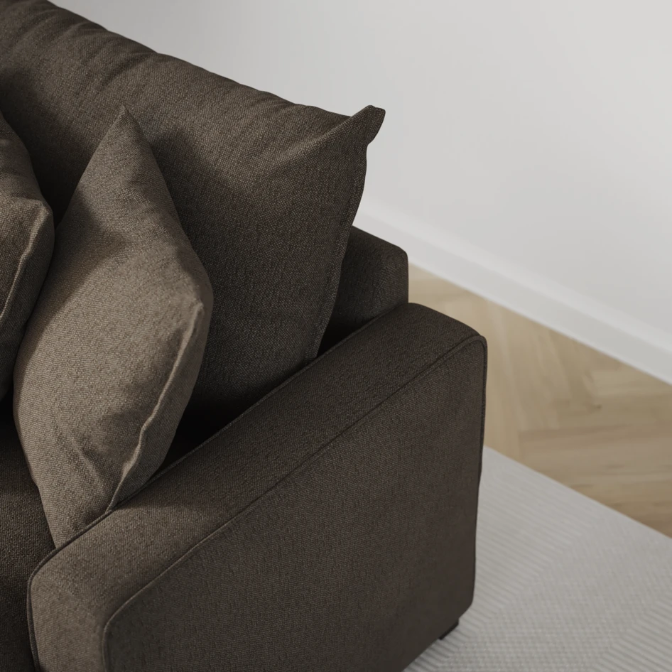 Mila - 3-sits soffa, hel dyna - Brun