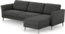 Bridge - 3-sits soffa med schäslong höger - Svart